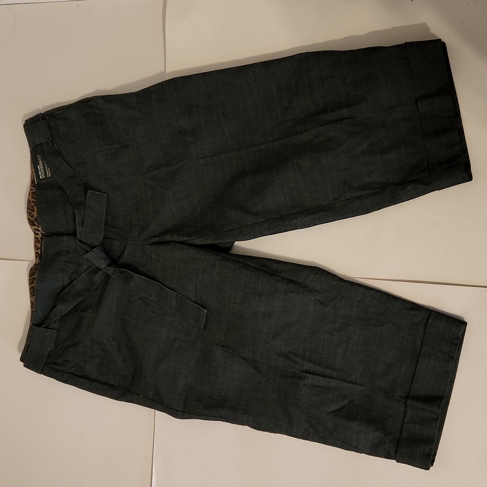 Avenue Plus Stretch Belted Mordern Fit Capri New With Tags